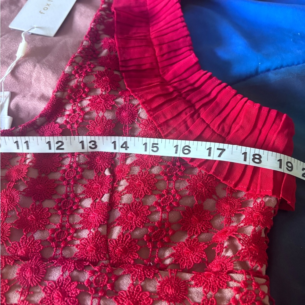 Foxiedox Red Nealea Pleated Sheath Dress Size XL - Picture 10 of 13
